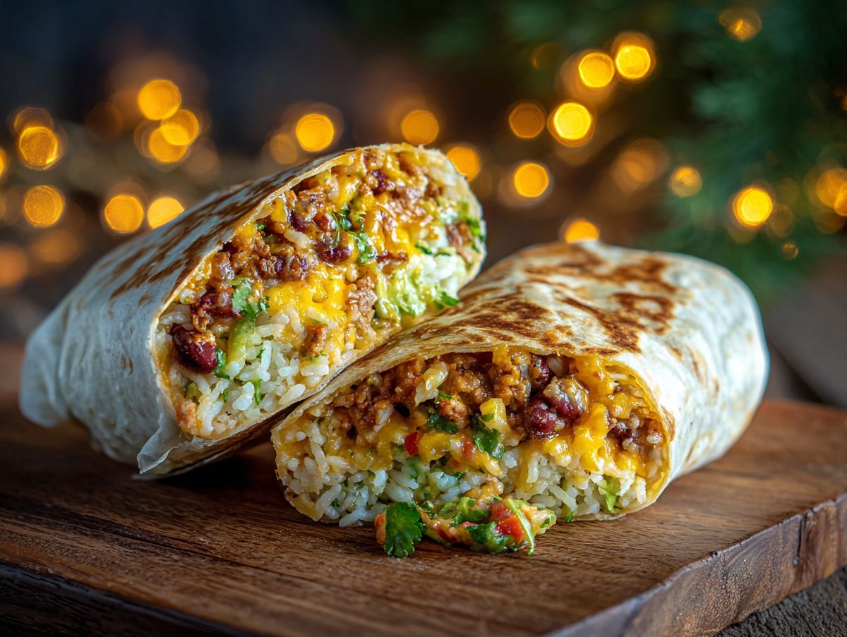 Großer mexikanischer Burrito mit Bohnen