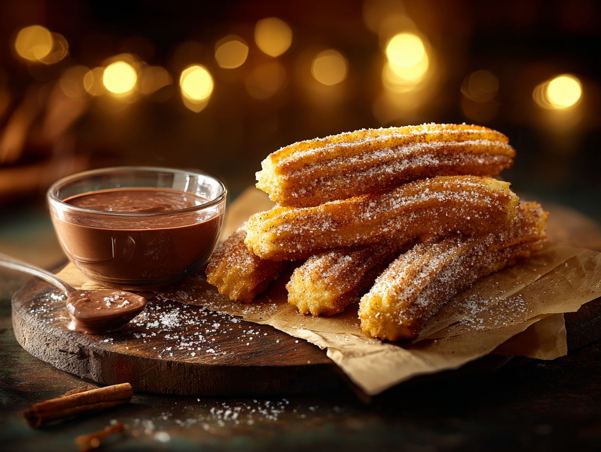 Knusprige Churros mit Schokoladensauce