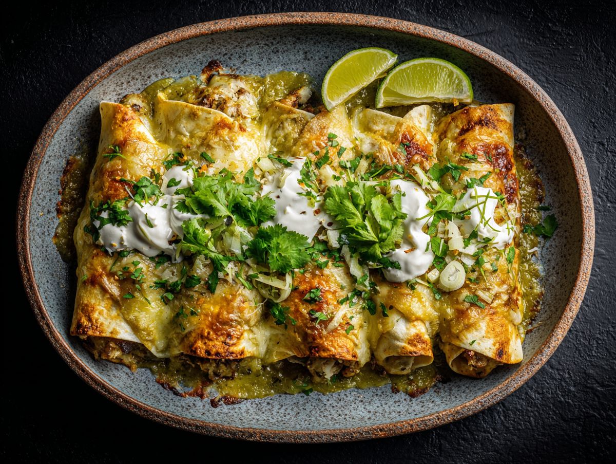 Enchiladas Verdes mit grüner Salsa