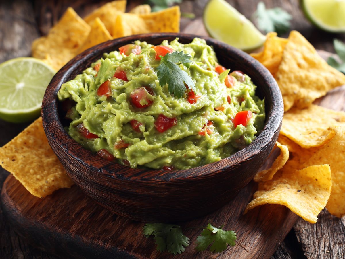 Frische Guacamole mit Nachos