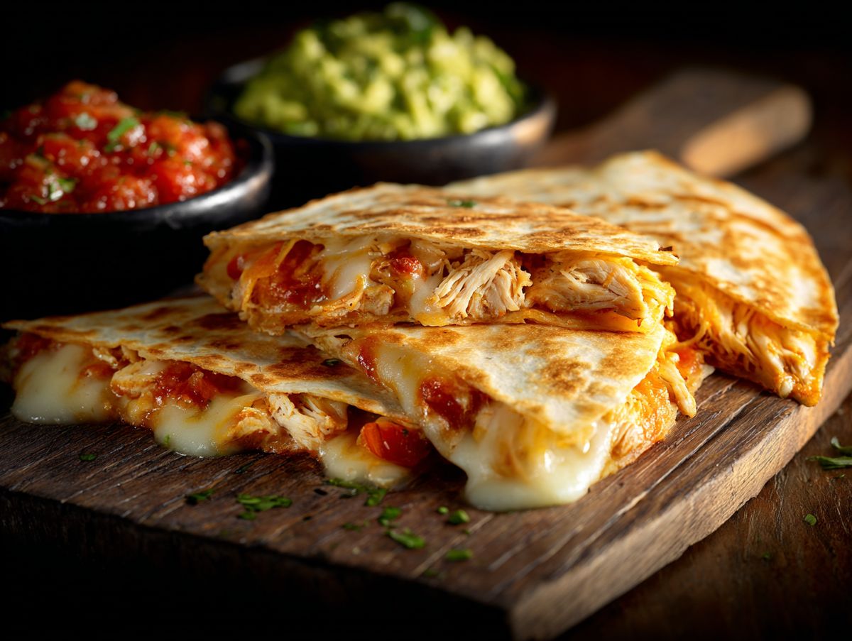 Mexikanische Quesadillas mit Käse und Salsa