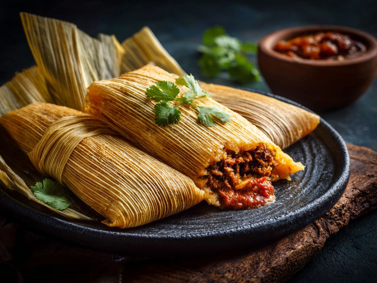 Vegane Tamales auf Teller